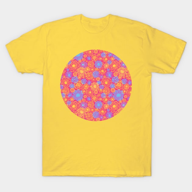 Vivid Flowers Pattern with Bold Colors T-Shirt by Alice_Wieckowska